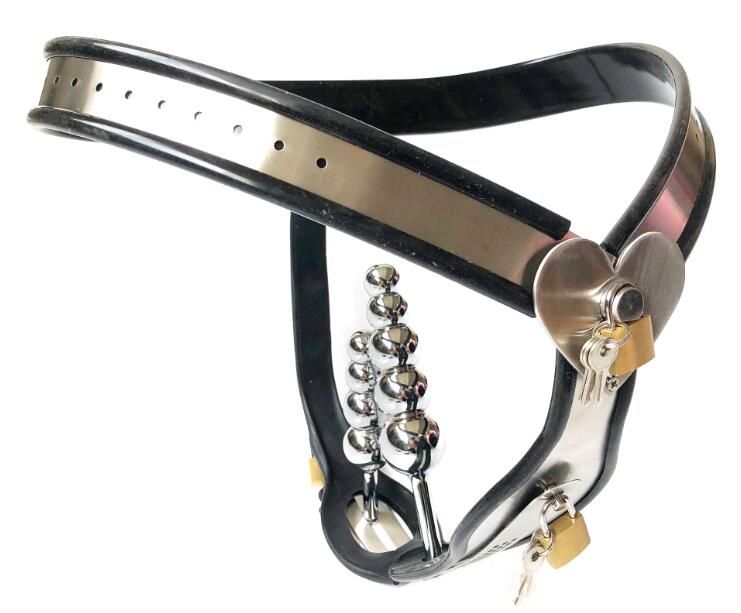 Chastity belt + Anal plug+vaginal plug