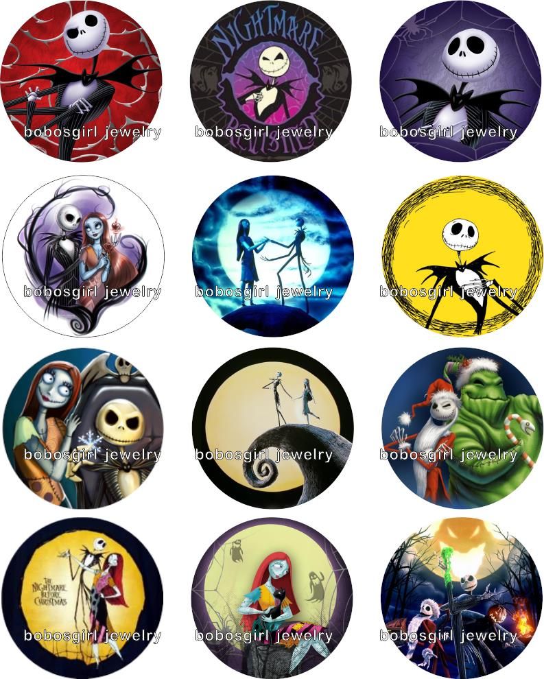 2019 new the nightmare before christmas glass snap buttonphoto round gl292 jewelry making diy findings fit for bracelet necklace earrings from nightmare before christmas characters