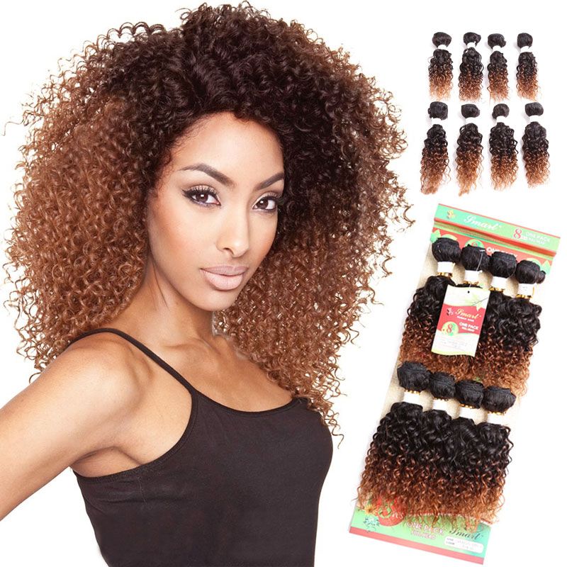 2019 Jerry Curl Synthetic Hair Weave Bundles Sew In Hair