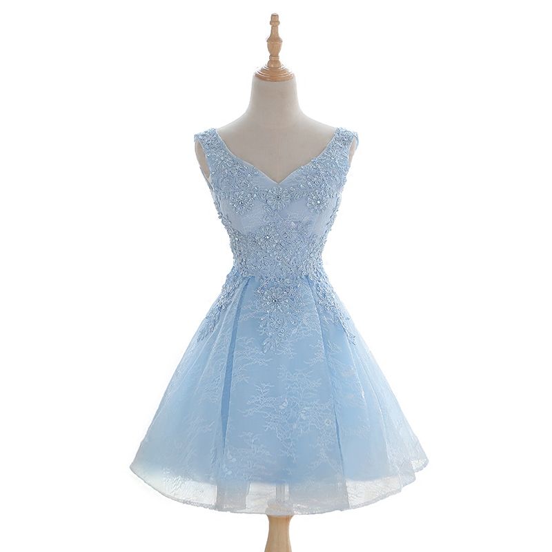 light blue lace wedding dress