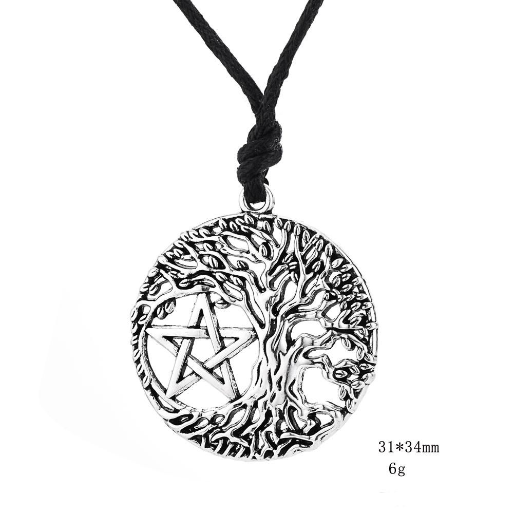 Runes Armanen Tree of Life Pendant Necklace Kabbalah Yggdrasil Vintage Jewelry