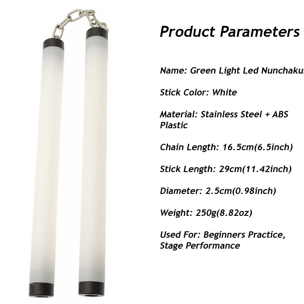 Led Lamp Light Nunchucks Nunchakus Glowing Stick Practice Performance Kung Fu CA
