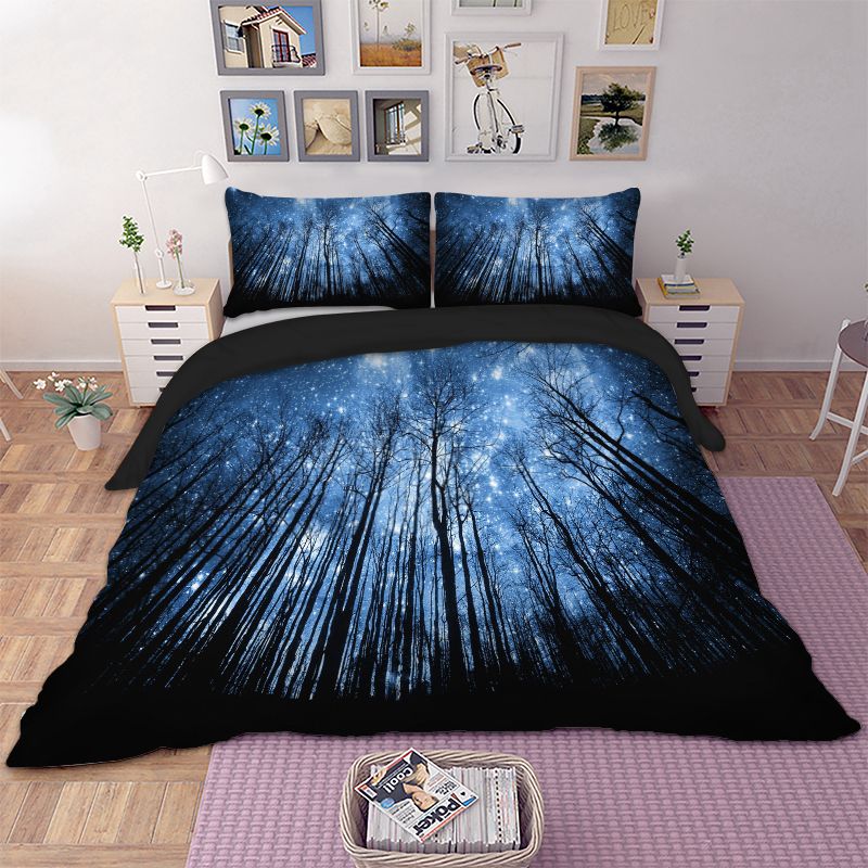Wongs Bedding 3d Forest Blue Duvet Cover Bedding Set Quilt Cover