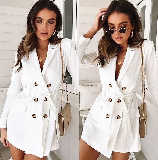 white double breasted coat dress
