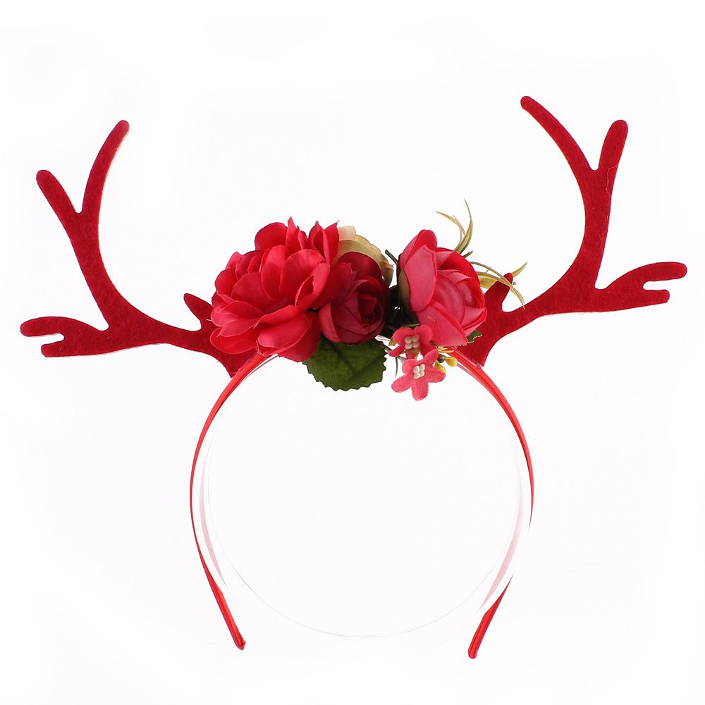 deer antler headband with flowers