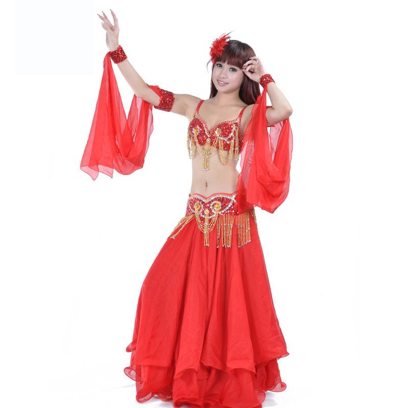 Acquistare Moda Donna Ballerina Sexy In Rilievo Danza Del Ventre Reggiseno  Top Paillettes Frange Cintura Gonna In Chiffon Danza Costume Economico |  Consegna Veloce E Qualità | DHgate Italy