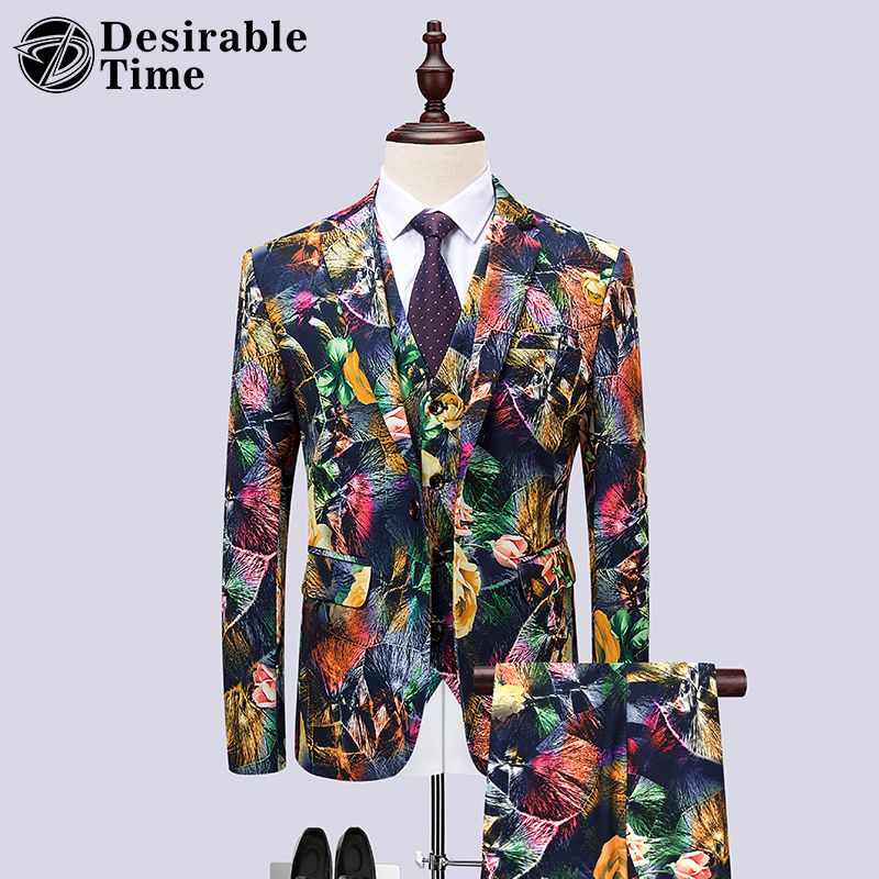 Trajes para Hombres Estampado Flores - Tbdress.com