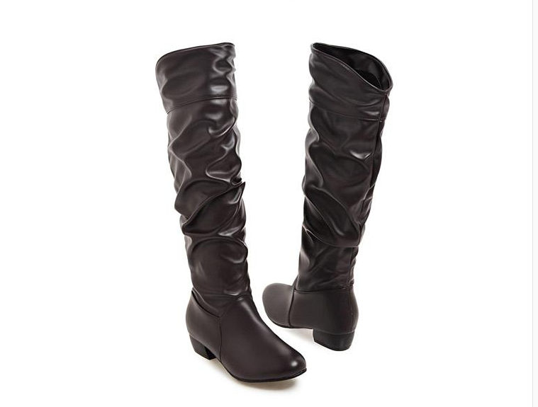 bota salto quadrado cano longo