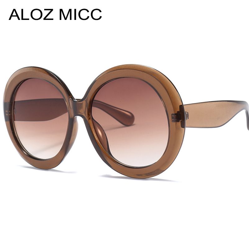 ALOZ MICC 2019 Neue Frauen Runde Sonnenbrille Mode Übergroße Brille Sonnenbrille Frauen Vintage Shades Brillen UV400 A642