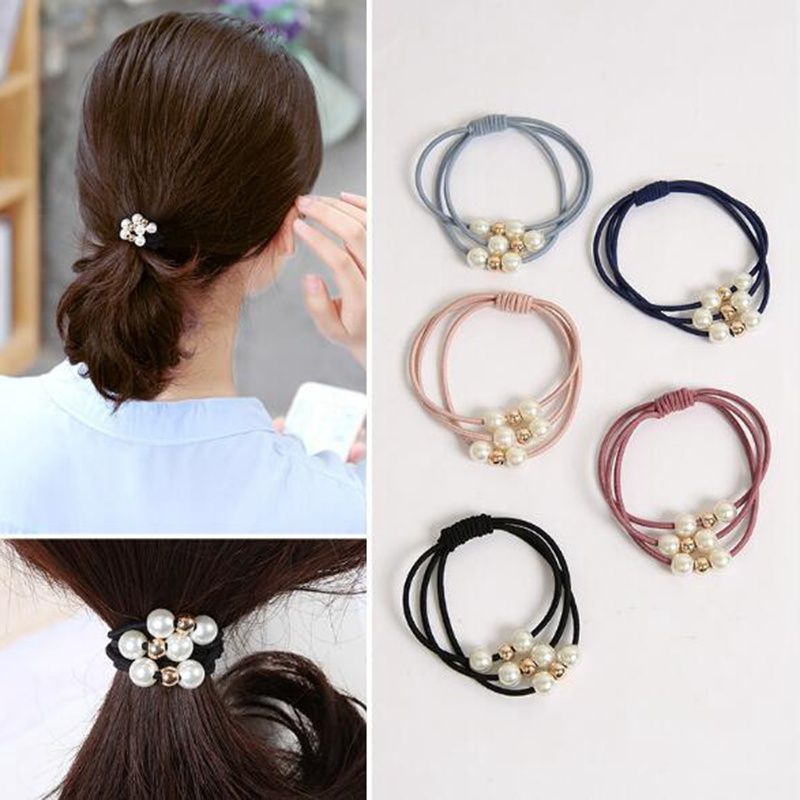 2019 2018 New Women S Headwear Fashiona Dotted Beads Elastic Hair
