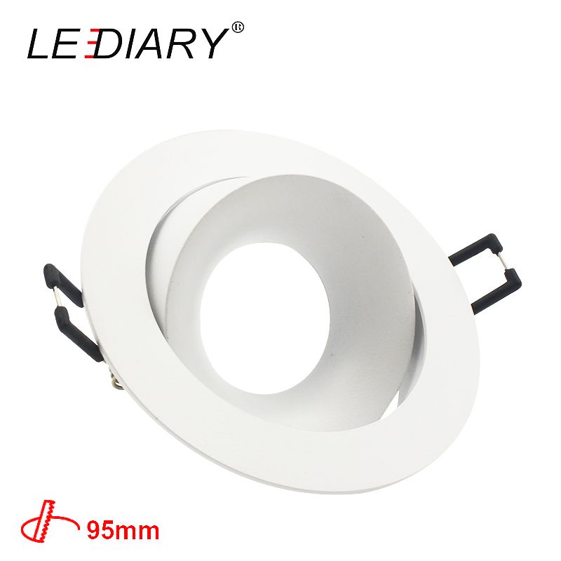 Lediary Round Double Rings Led Downlights Ceiling Fitting Base Mr16 Gu10 85 265v 90mm Cut Hole Beam Rotatable Indoor Lighting Led Downlight Fittings