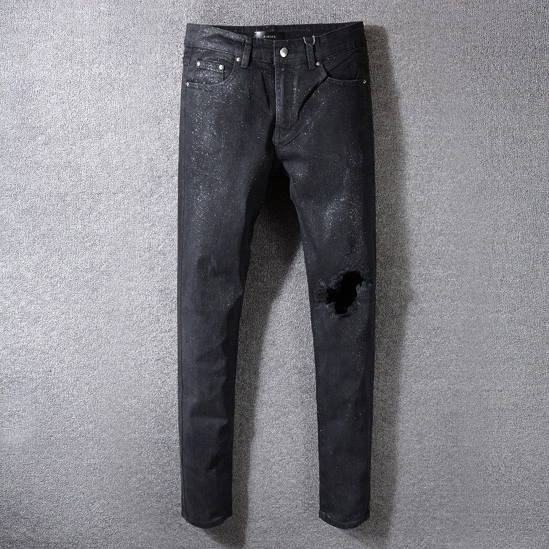 black shiny jeans mens