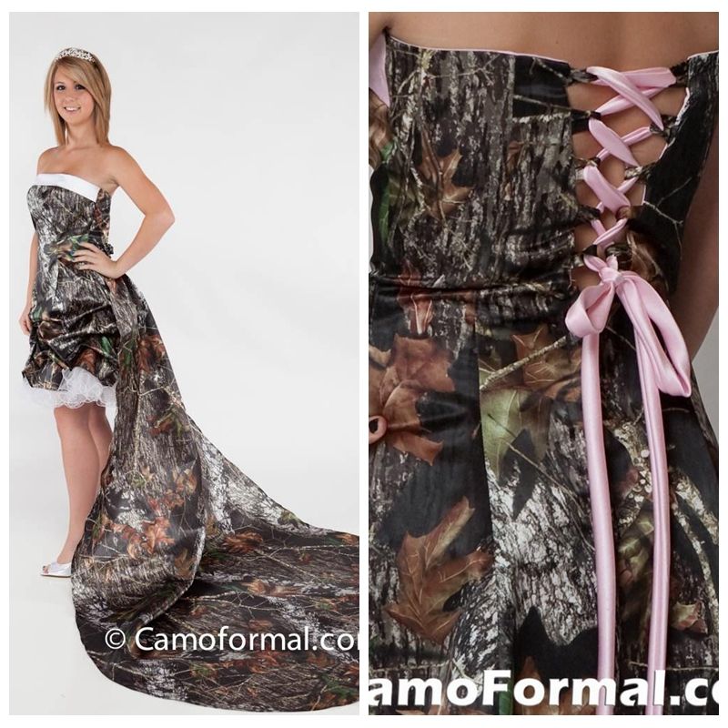 Spring Short Camo Wedding Dresses 