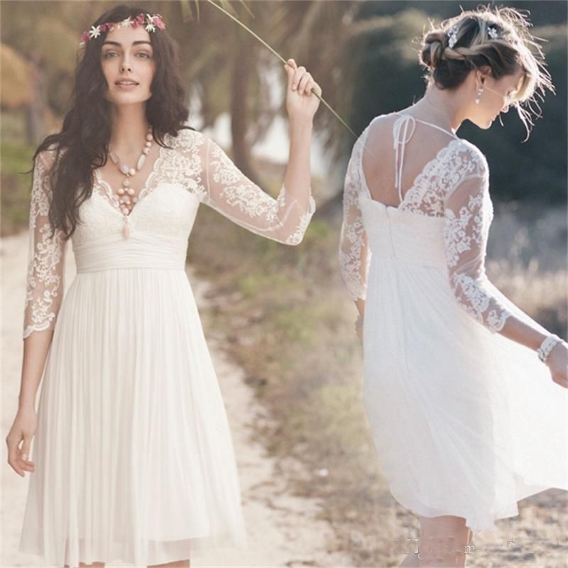 Knee Length Beach Wedding Dresses
