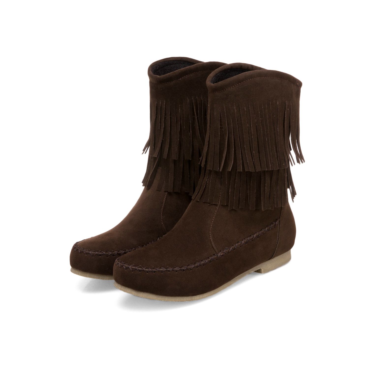 flat fringe boots