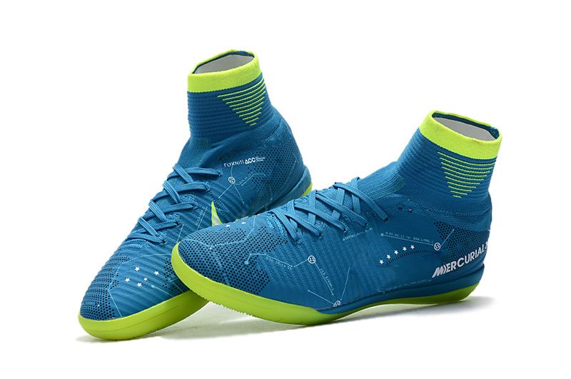Top botas de fútbol verde azul tacos de fútbol Mercurial Superfly SX Neymar
