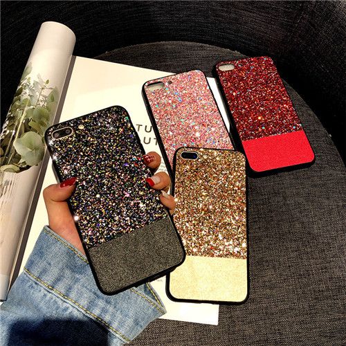 Creative Flicker Powder Leather Phone Case Protection Cover
