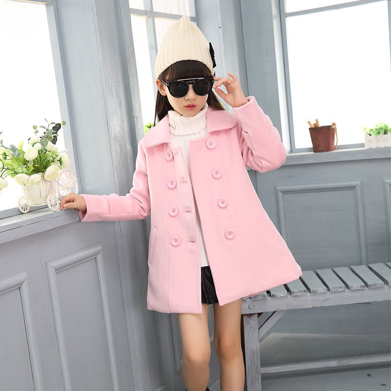 TM Baby Girls Hooded Wool Cotton Trench Coat Outwear LefRight