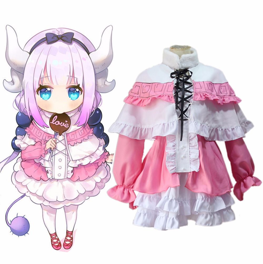 Anime Kobayashi San Chi No Maid Dragon Cosplay Costumes Miss Kobayashis Dragon Maid Kanna Kamui Full Set Lolita Dress Sexy Costume Devil Costume From