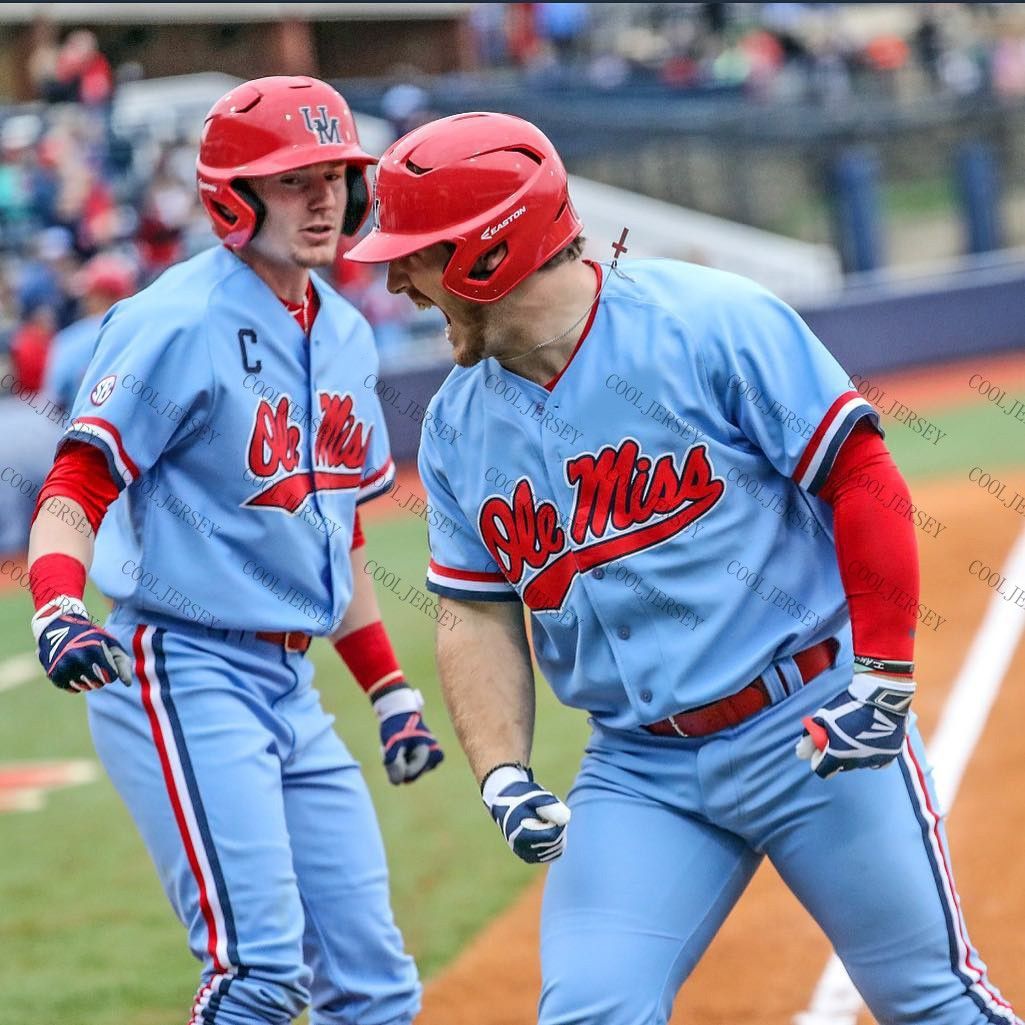 ole miss powder blue baseball jersey