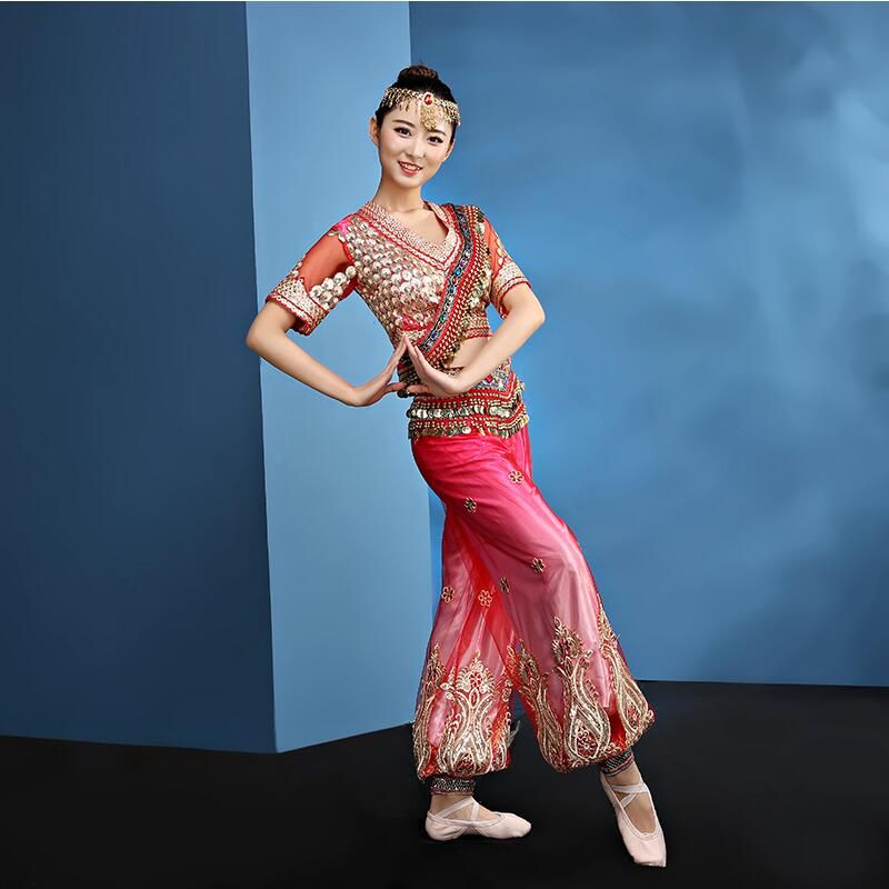 Nuevos Trajes De Danza Oriental Ropa De Danza Del Vientre De Mujer + Pantalón Estilo De La India Egipcia Etapa De Rendimiento Desgaste Traje De Danza Del Vientre Set De 76,98 € | DHgate