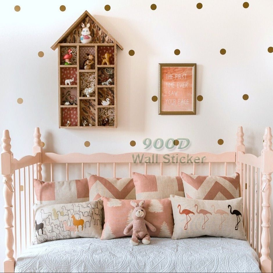 Gold Polka Dots Wall Sticker Wall Decal Removable Home