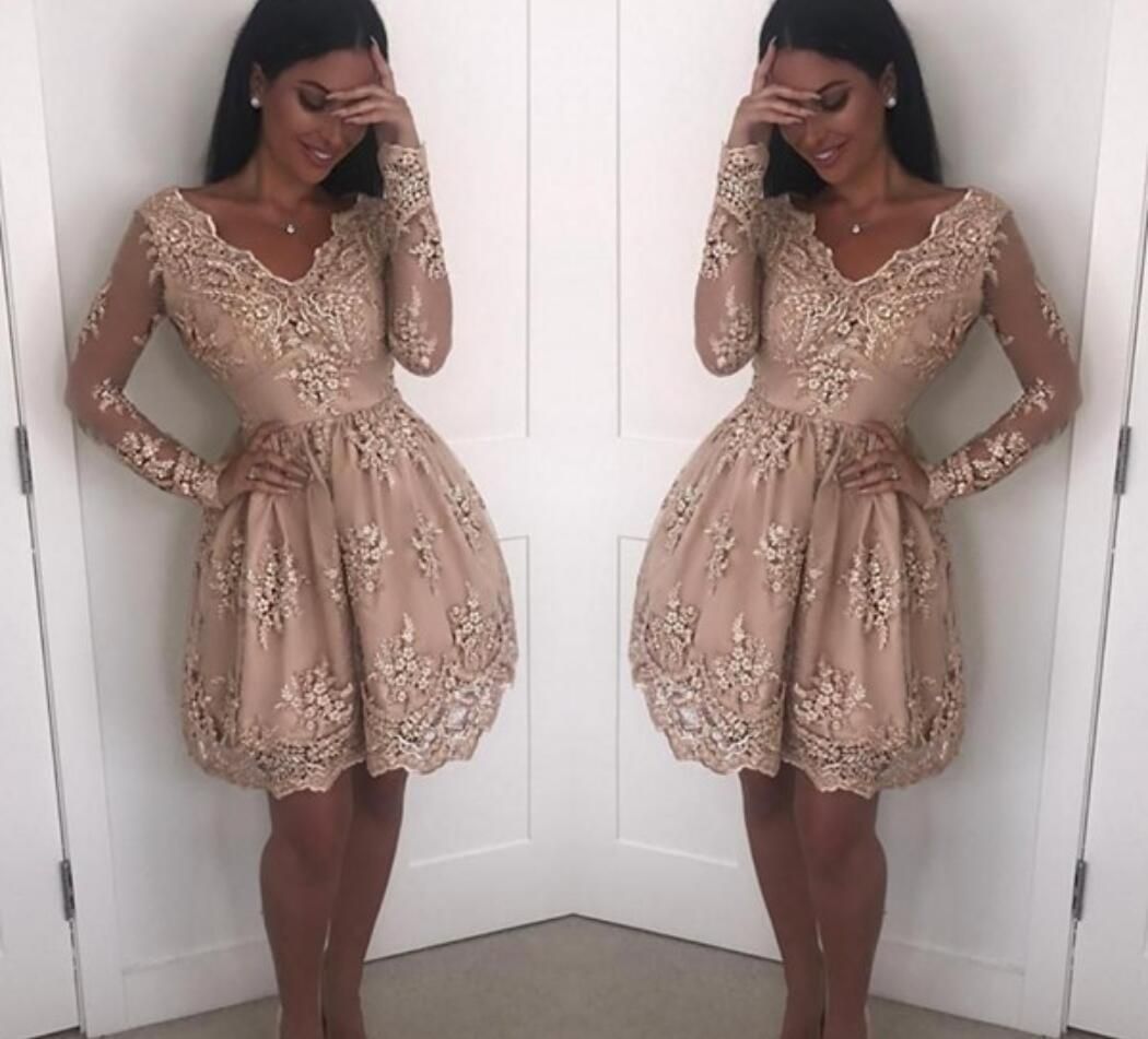 Kleid Langarm Mit Spitze