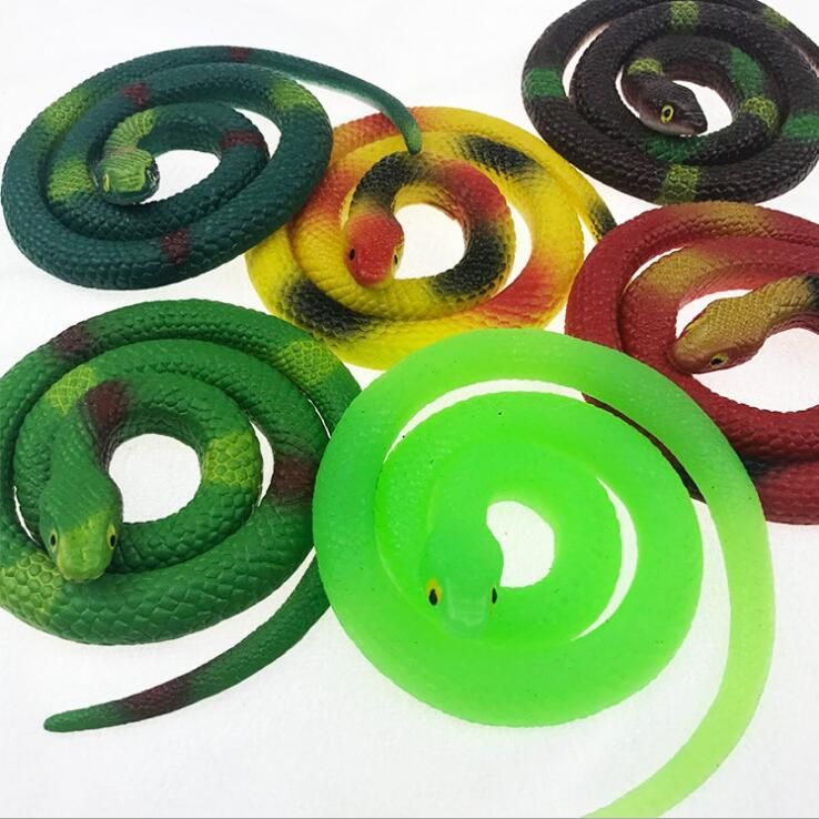 SERPENTE FINTO IN GOMMA MORBIDA MARRONE PER HALLOWEEN FESTA