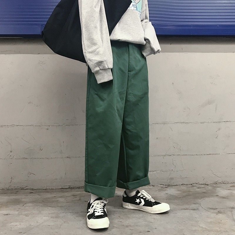 2019 2018 Korean Autumn Newest Men\u0027S High Street Fashion Restore Ancient Ways Wide Leg Pants Loose Casual Solid Color Trousers M 2XL From Yonnie,