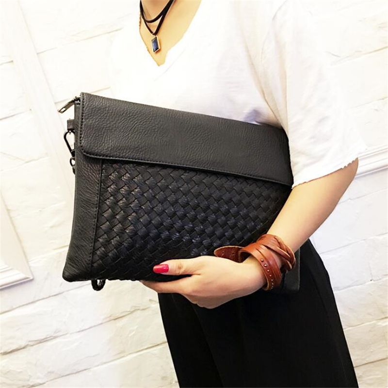 oversized black clutch bag