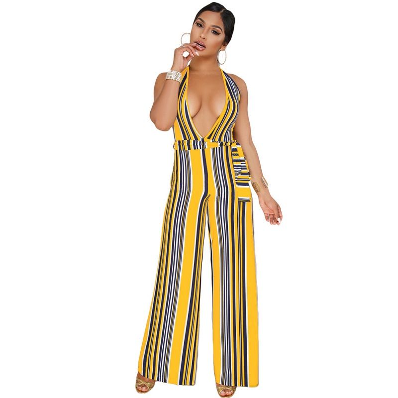 yellow striped overalls