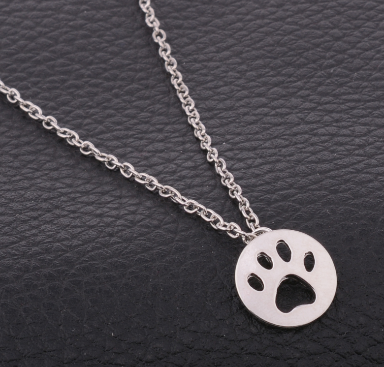 tiny paw print necklace