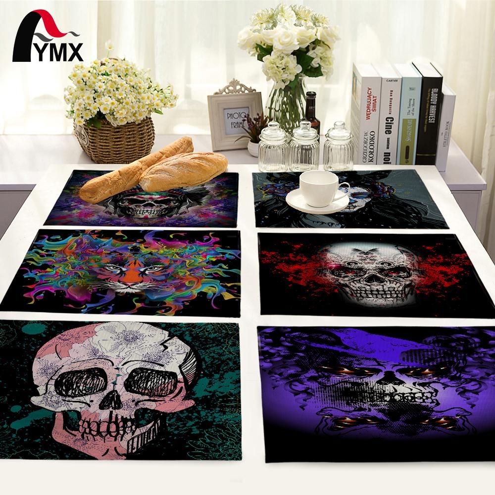 2020 Wholesale Skull Pattern Table Mat Fashion Kitchen Decoration