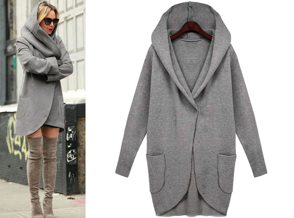 Acquistare Plus Size Giacche Cappotto Donna Maniche Lunghe Cappotti  Oversize In Lana Loose Warm Cardigan Con Cappuccio Jacet Blends Outwear  Coat Economico | Consegna Veloce E Qualità | It.Dhgate