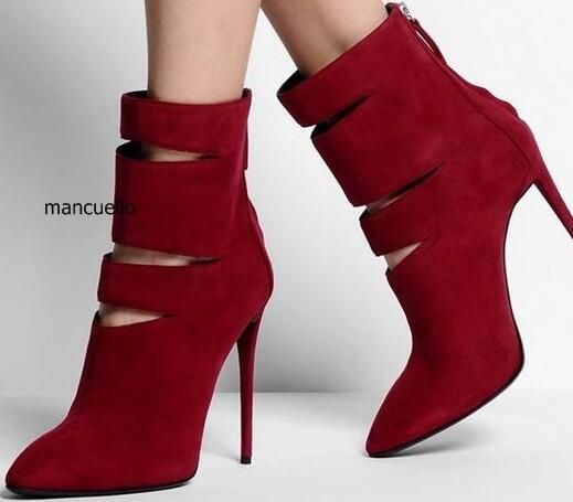 Continuamente Promover Cantidad de 2018 nuevas mujeres botas rojas para mujer botines de tobillo cortes estilo  tacones altos botas punto
