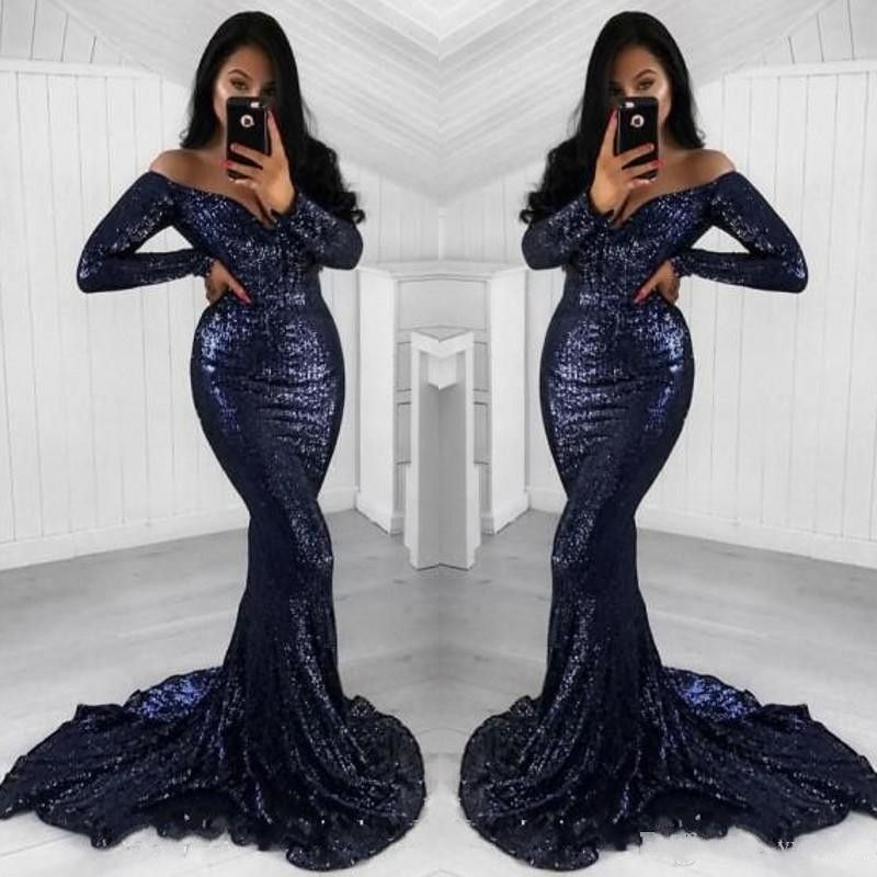 navy sequin formal dress