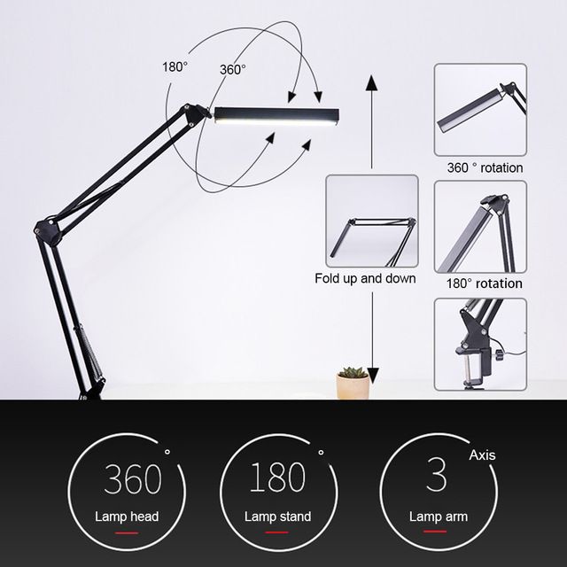 2020 Super Bright Desk Lamp Folding Reading Light Energy Saving