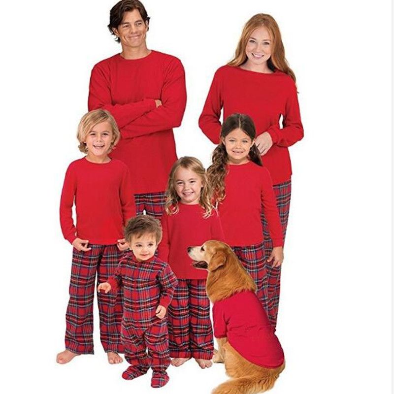 Família combinando roupas de Natal mãe e filha roupa pai filho fósforo de algodão pijamas meninos Família combinando roupas de Natal mãe e filha roupa pai filho fósforo de algodão pijamas meninos