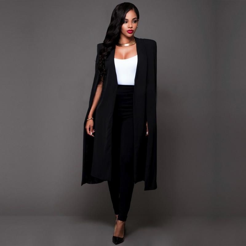 black cape blazer outfit