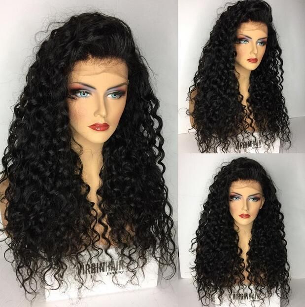 Curly Lace Front Human Hair Wig Glueless With Baby Hair Side Part