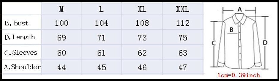 Xl Dress Shirt Size Chart