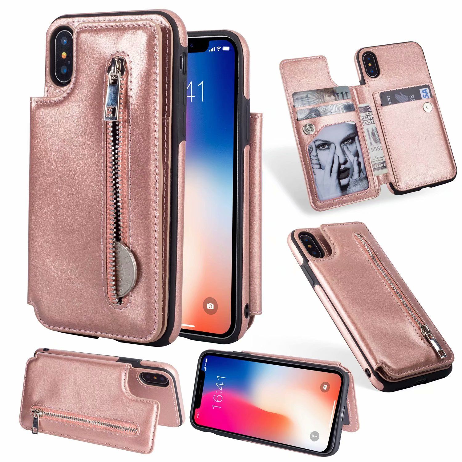 estuche Cremallera móvil cartera funda motivo mano corazón para Doro 1370 funda estuche Cremallera móvil cartera funda motivo mano corazón para Doro 1370 funda