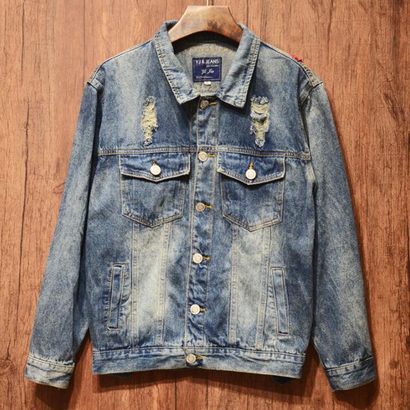 Fashion Denim Jacket Men Designs Money Print Patch Blue Jean Jacket For Men  Hip Hop Distressed Hole Denim Jackets From Hlq1025, $44.53