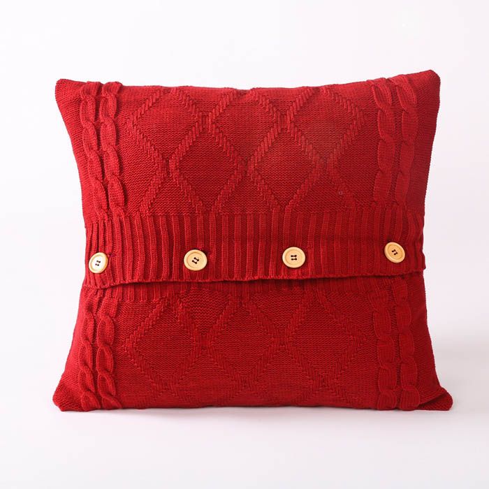 18 Square Throw Pillow Case Sweater Style Candy Color Cushion