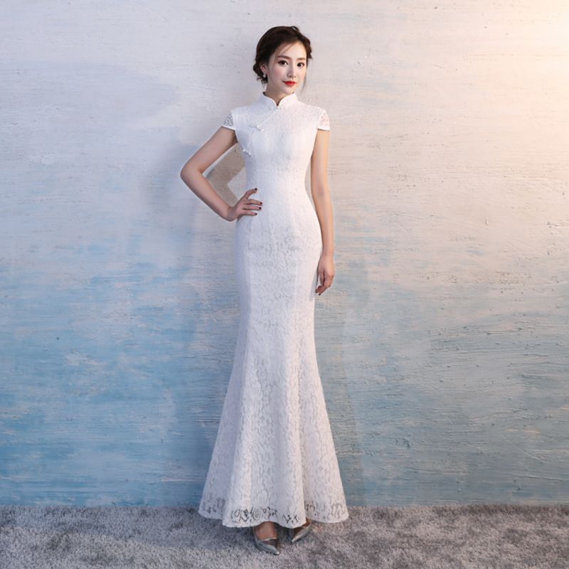 white cheongsam