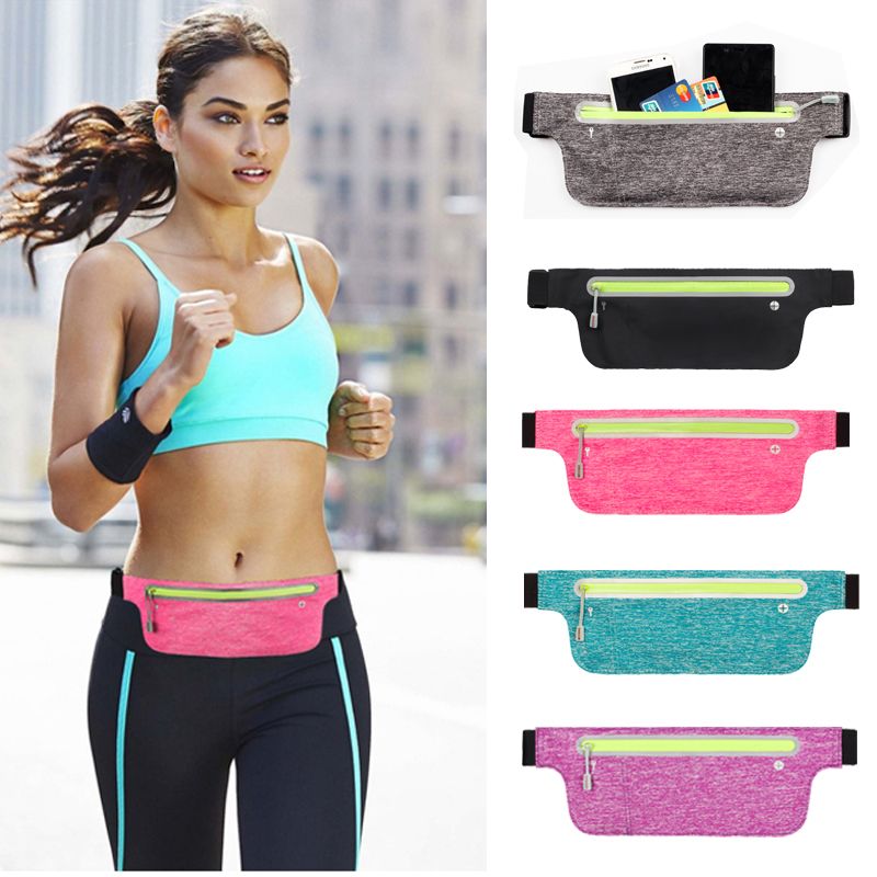 4.7/'/' or 5.5/'/' Phone Gym Running Jogging Sports Zipper Belt Soft Waist Bag Cover