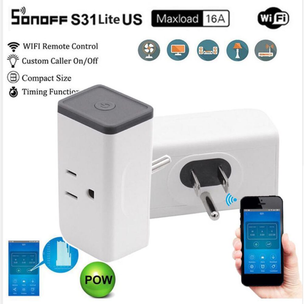 Sonoff S31 Us 16a Mini Wifi Smart Socket Home Power Consumption Measure Monitor Energy Usage App Remote Ifttt Control With Alexa Google Home Plug Wifi