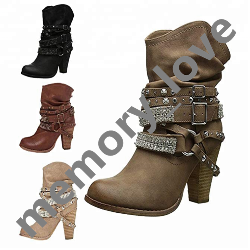 womens black buckle ankle boots