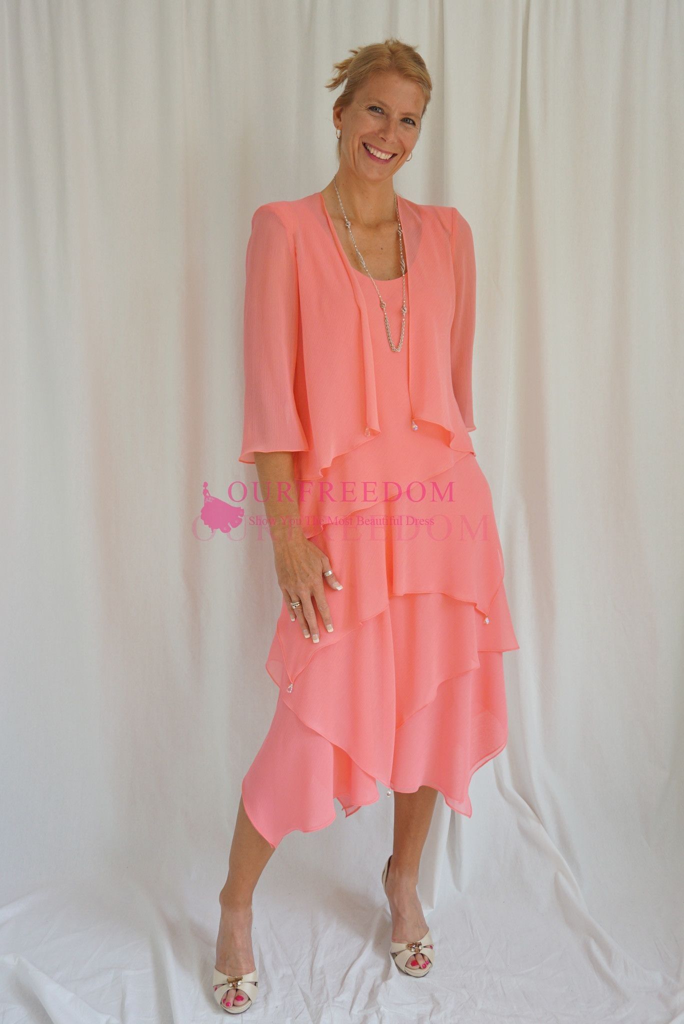 mother of bride coral dress