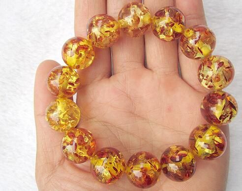 Chinese handwork high quality amber elasticity necklace bracelet